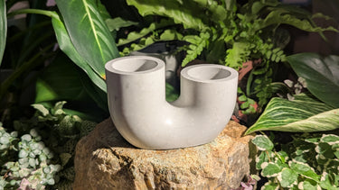 Eclipsing Flame Concrete Candle Holder